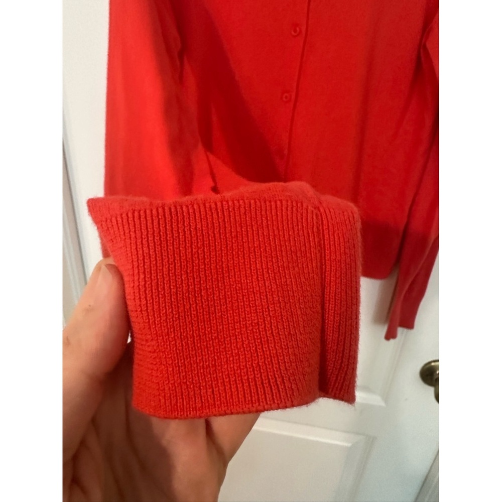 ❤️🔥J.Crew - Red Button-Front Crewneck Cardigan - L - Picture 3 of 4